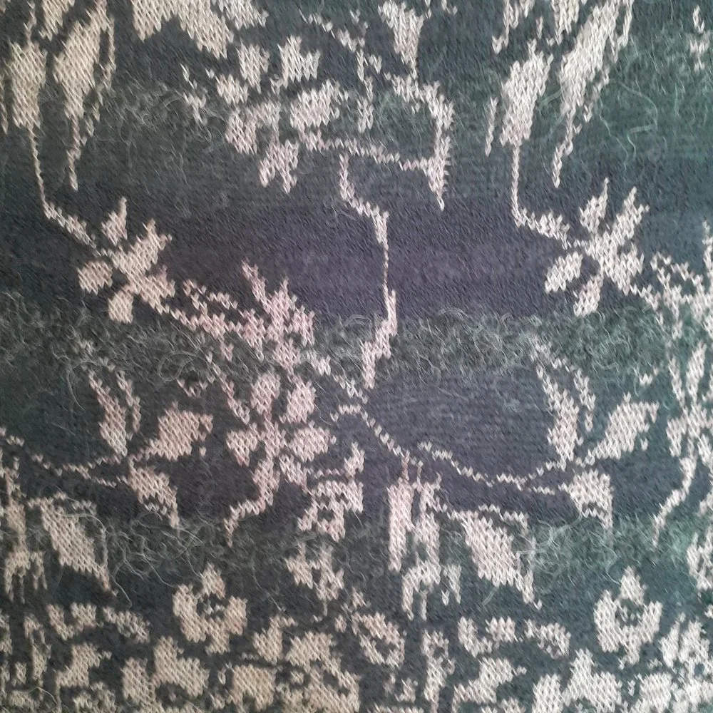 Free People Floral Fields Angora Blend Sweater Black Tan Size S